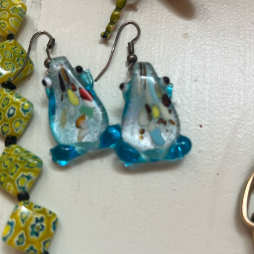Glass Frog Earrings